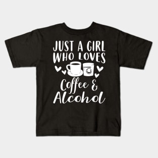 Coffee And Alcohol Apparel - Funny Coffee Lover Design Kids T-Shirt